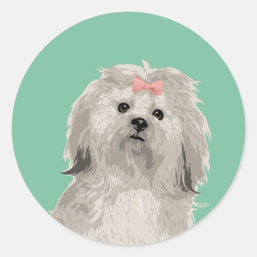 Sticker Sweet Lhasa Apso pour Amoureux de les chie (Devant)