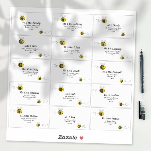 Sticker Sweet Little Honey Bee Adresse individuelle du cli