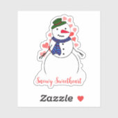 Sticker Sweet Little Snowman (Feuille)