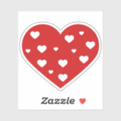 Sticker Sweet Lovely Romantique Rouge Coeurs blancs (Feuille)