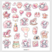 Sticker Sweet Pink Elephant - Peanut Smiles (Feuille)