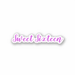 Sticker Sweet sixteen Anniversaire Plutôt violet blanc mou
