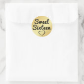 Sticker Sweet sixteen or avec coeur (Sac)