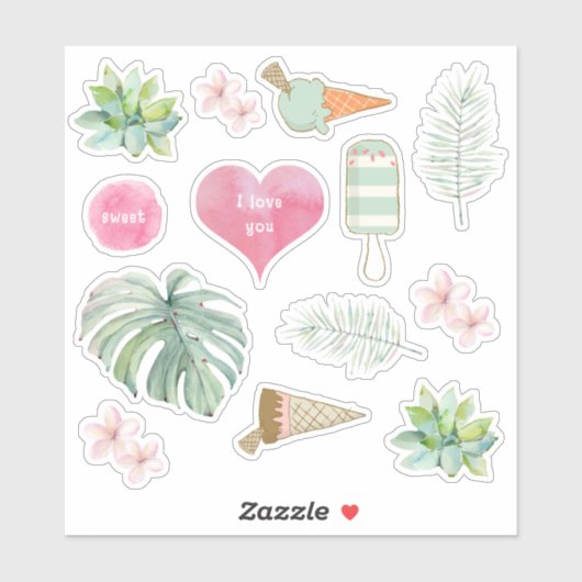 Sticker Sweet Summer Tropical Treat (Feuille)