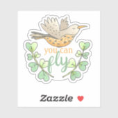Sticker Sweet You Can Fly Bird with Feuille Motivational (Feuille)