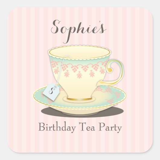Sticker Sweetchic Anniversaire Teacup Tea Party (Devant)