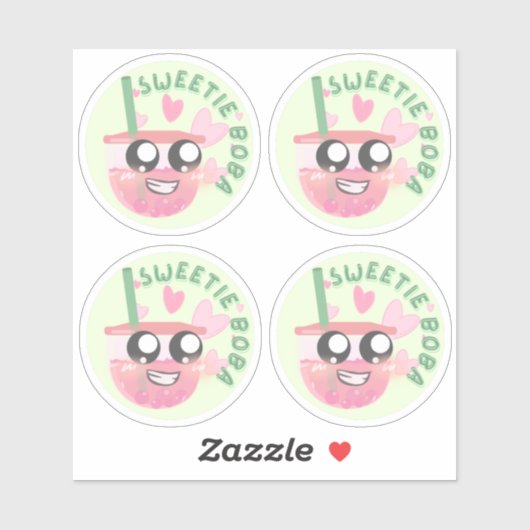 Sticker Sweety Boba- Pack de 4 (Feuille)
