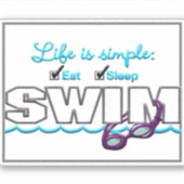 Sticker SWIM - "Mange-Sommeil-Baignade" (Devant)