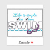 Sticker SWIM - "Mange-Sommeil-Baignade" (Feuille)