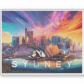 Sticker Sydney Skyline Abstrait Art (Devant)