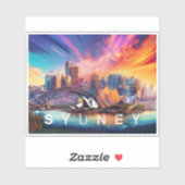 Sticker Sydney Skyline Abstrait Art (Feuille)