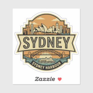 Sticker Sydney Skyline Australie Opéra Voyage Badge 
