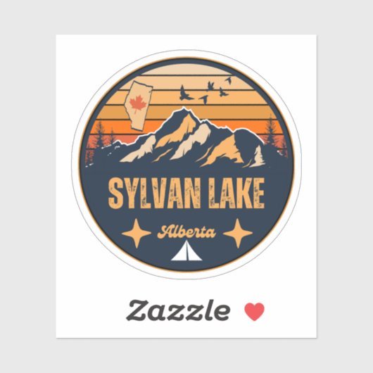 Sticker Sylvan Lake (Alberta) (Feuille)
