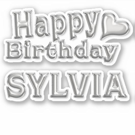 Sticker Sylvia Happy Birthday (Devant)