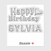 Sticker Sylvia Happy Birthday (Feuille)