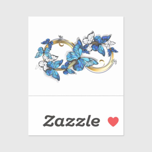 Sticker Symbol Infinity of Blue Morpho Butterflies (Feuille)