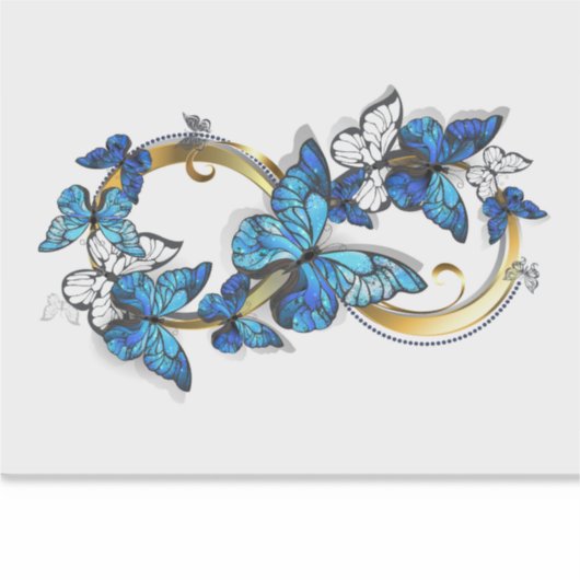 Sticker Symbol Infinity of Blue Morpho Butterflies (Devant)