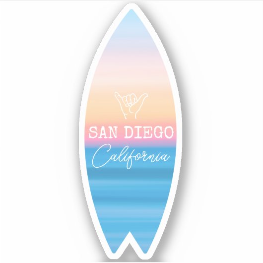 Sticker SYMBOLE À LA MAIN San Diego Sunset Surf (Devant)