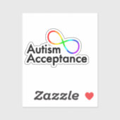 Sticker Symbole "Acceptation de l'autisme" Arc-en-ciel (Feuille)