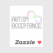 Sticker Symbole "Acceptation de l'autisme" Arc-en-ciel (Feuille)
