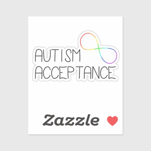 Sticker Symbole "Acceptation de l'autisme" Arc-en-ciel (Feuille)