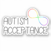 Sticker Symbole "Acceptation de l'autisme" Arc-en-ciel (Recto)