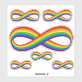 Sticker Symbole arc-en-ciel infini Ensemble Gay pride de 6 (Feuille)