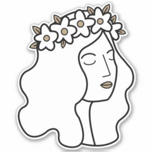 Sticker Symbole astrologique de Virgo Maiden Earth
