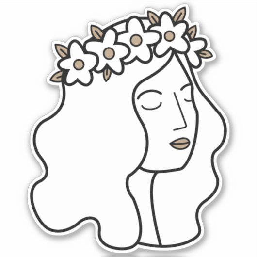 Sticker Symbole astrologique de Virgo Maiden Earth (Devant)