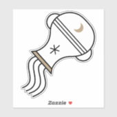 Sticker Symbole astrologique noir Aquarius (Feuille)