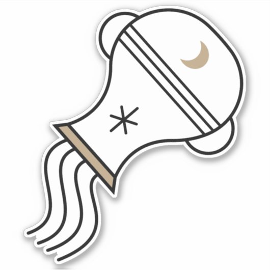 Sticker Symbole astrologique noir Aquarius (Devant)