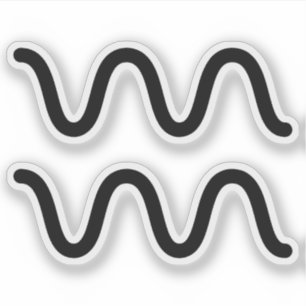 Sticker Symbole astrologique noir Aquarius