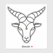 Sticker Symbole astrologique noir de Capricorn Earth (Feuille)