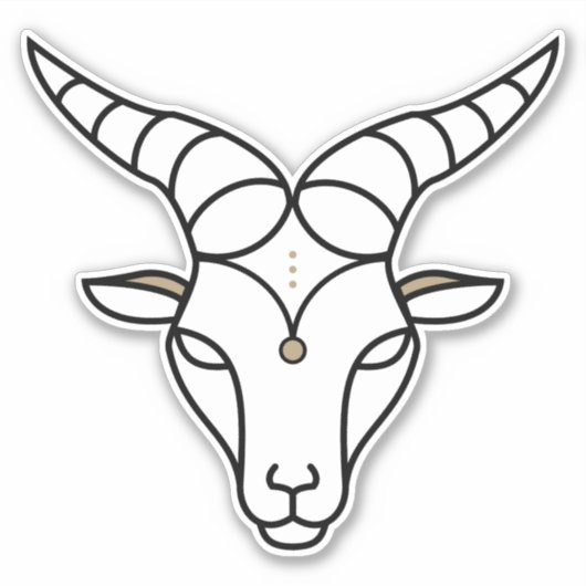 Sticker Symbole astrologique noir de Capricorn Earth (Devant)