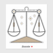 Sticker Symbole astrologique noir de la Balance (Feuille)