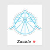 Sticker Symbole "Awaken" OEil à vue unique et géométrie sa (Feuille)