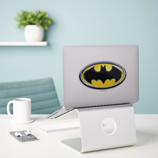 Sticker Symbole Batman | Logo classique (Ordinateur portable sur le bureau)