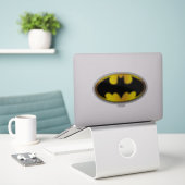 Sticker Symbole Batman | Logo de dégradé ovale (Ordinateur portable sur le bureau)