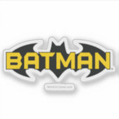 Sticker Symbole Batman | Nom Logo jaune et noir (Devant)