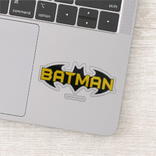 Sticker Symbole Batman   Nom Logo jaune et noir
