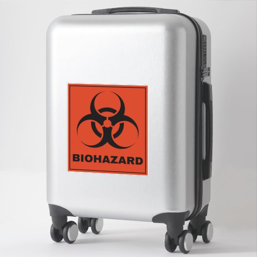 Sticker symbole biodanger (Sur valise)