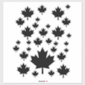 Sticker Symbole canadien de feuille d'érable noire (Feuille)