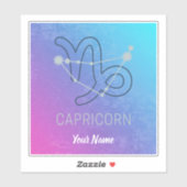 Sticker Symbole Capricorne Zodiac Star Horoscope Constella (Feuille)