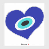 Sticker Symbole chanceux, Mauvais oeil Coeur mignon (Feuille)