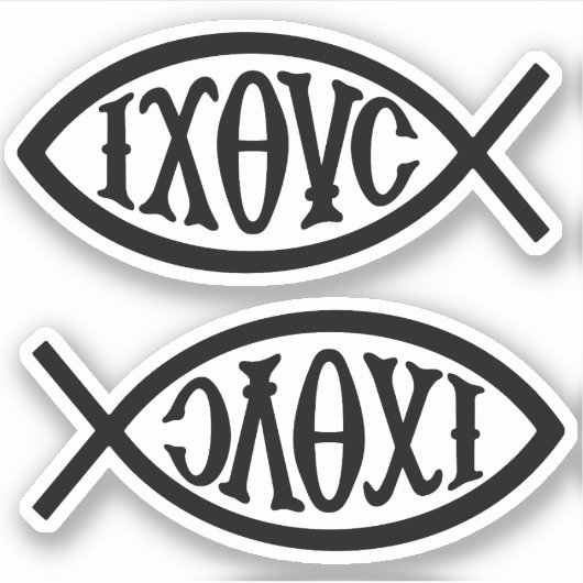 Sticker Symbole chrétien Ichthys (Devant)
