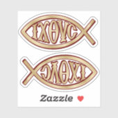 Sticker Symbole chrétien Ichthys (Feuille)