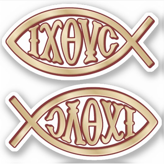 Sticker Symbole chrétien Ichthys (Devant)
