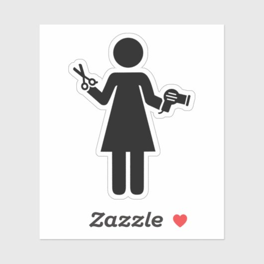 Sticker Symbole coiffeur (Feuille)