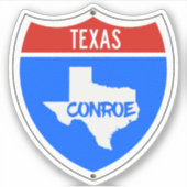 Sticker SYMBOLE CONROE Texas (Devant)