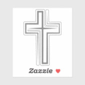 Sticker Symbole croix gris inspiré de la foi (Feuille)